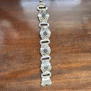 Floral MWS .925 Mexico silver bracelet